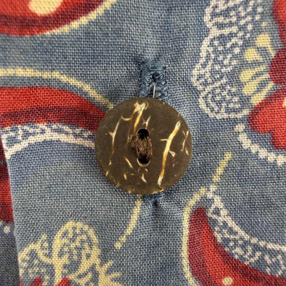 Vintage Polo Ralph Lauren Clayton Mens Blue Red Floral Paisley Cotton Camp 2XL - Picture 4 of 14